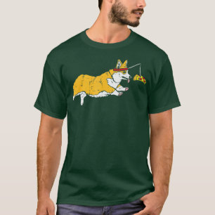 Running Welsh Corgi Pizza Funny Food Lover Dog Own T-Shirt