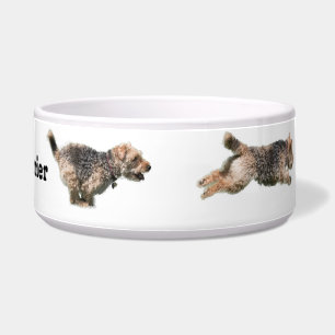 Running Welsh Terrier Dog Bowl