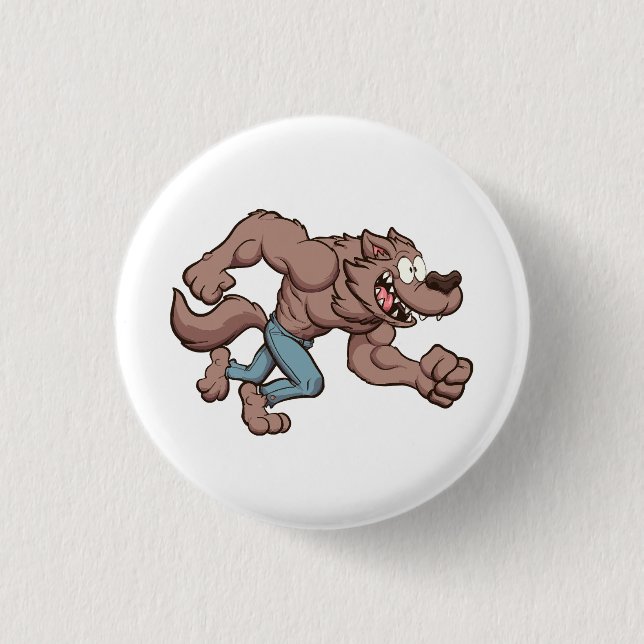 Running Werewolf 3 Cm Round Badge (Front)