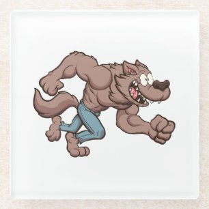 Running Werewolf Glass Coaster