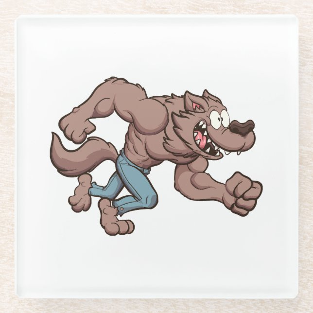 Running Werewolf Glass Coaster (Front)