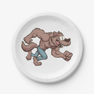 Running Werewolf Paper Plate
