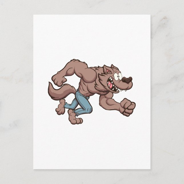 Running Werewolf Postcard (Front)