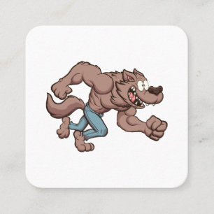 Running Werewolf Square Business Card