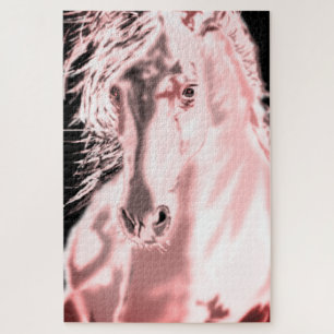Running White Horse Puzzle - Painting