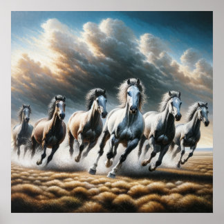 Running Wild Horses - Dynamic Nature Art Print