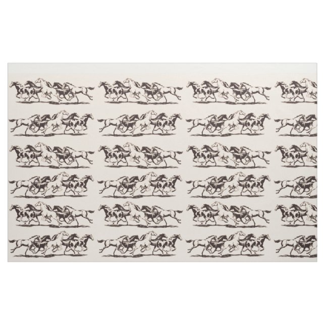 running wild horses print fabric (Fat Quarter)