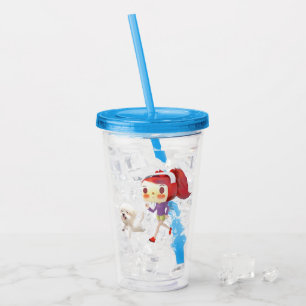 Running with Dog by the Sea Acrylic Tumbler