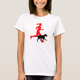 Running with dog (red/blk) T-Shirt