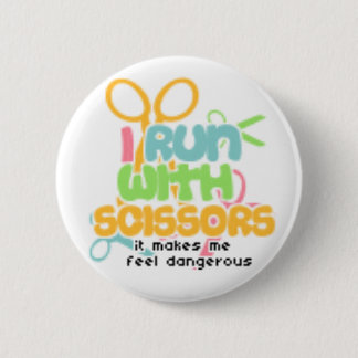 Running With Scissors 6 Cm Round Badge