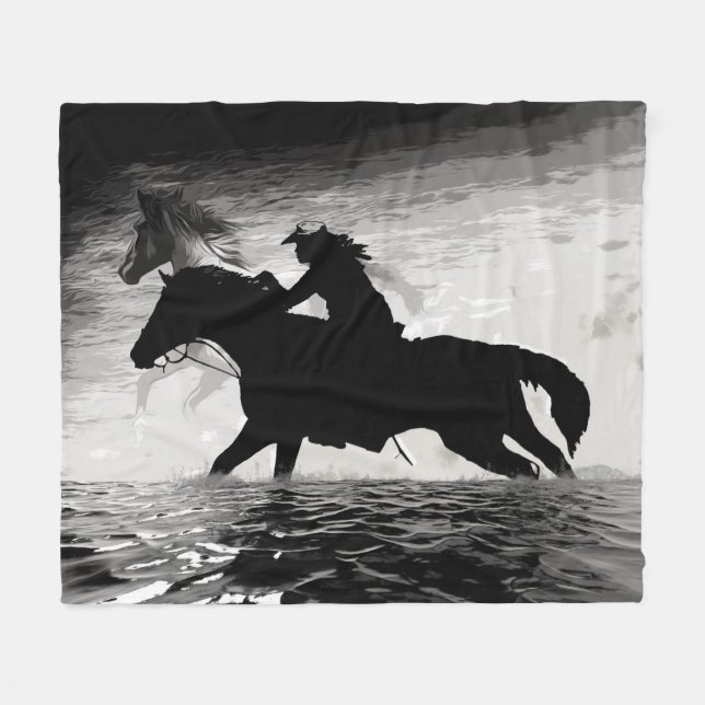 Running with Spirits - Horses  Throw Blanket (Front (Horizontal))