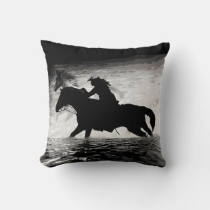 Running with Spirits - Horses  Throw Pillow