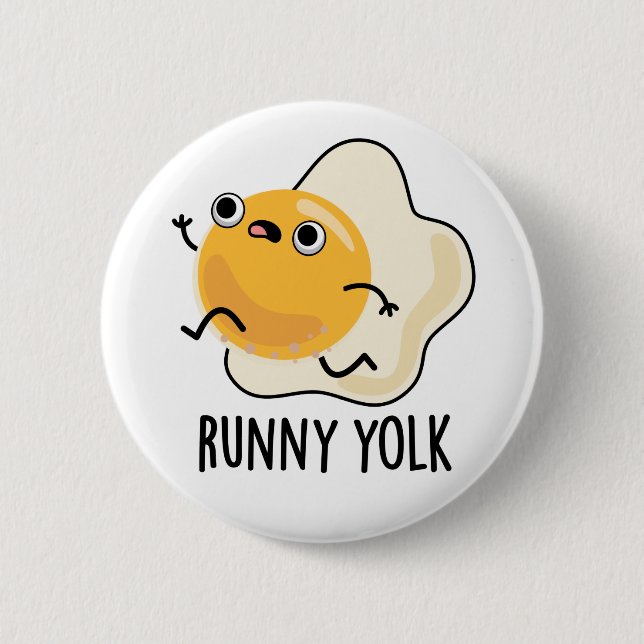 Runny Yolk Funny Food Egg Pun 6 Cm Round Badge (Front)