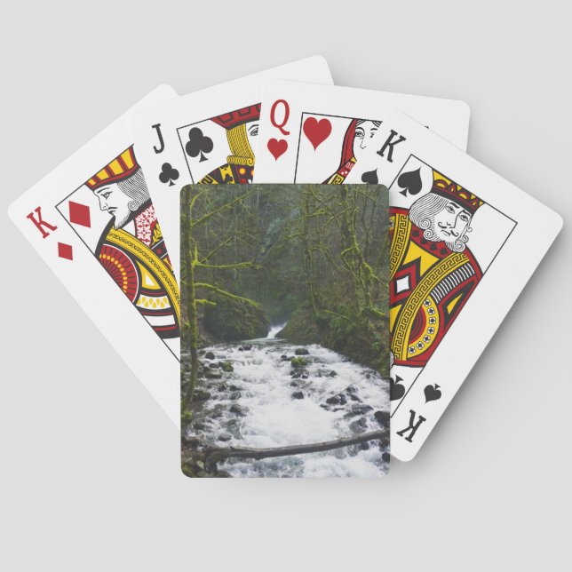 Runoff from Bridal Veil Falls, OR Playing Cards (Back)