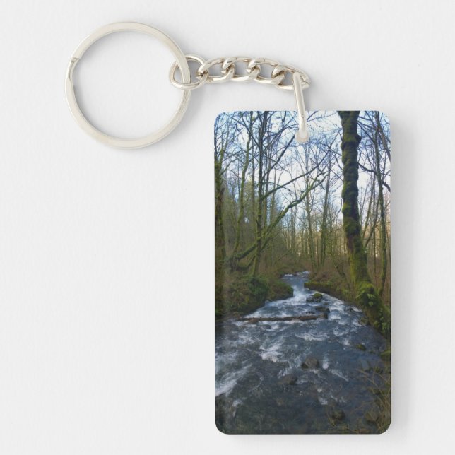Runoff from Bridal Veil Falls, Oregon Key Ring (Front)