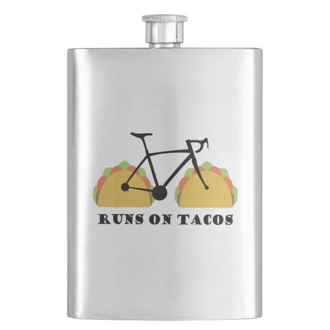 Runs On Tacos Hip Flask (Front)