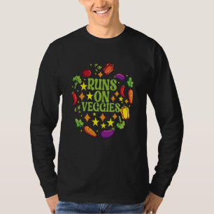Runs On Veggies Animal Rights Vegan Vegetarian T-Shirt