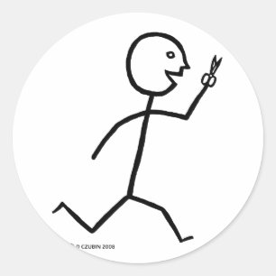 Runs With Scissors Classic Round Sticker