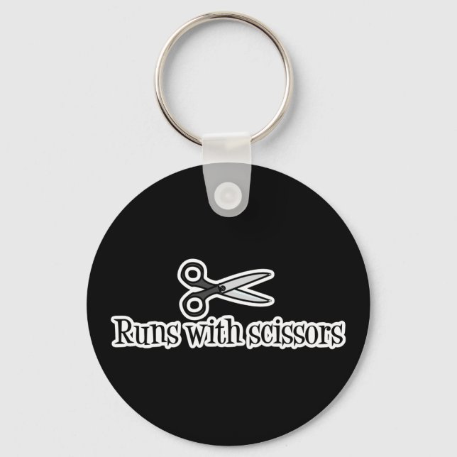 Runs With Scissors Key Ring (Front)