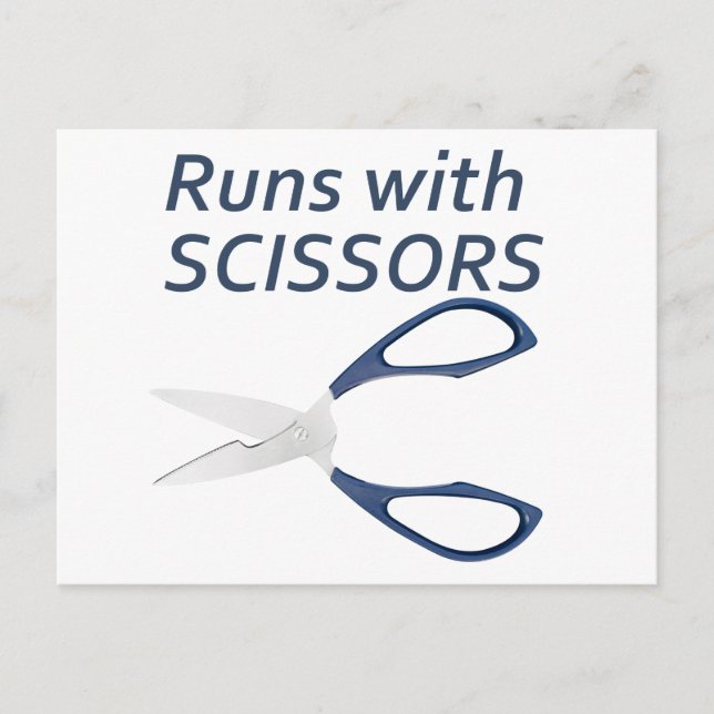 Runs with scissors postcard (Front)