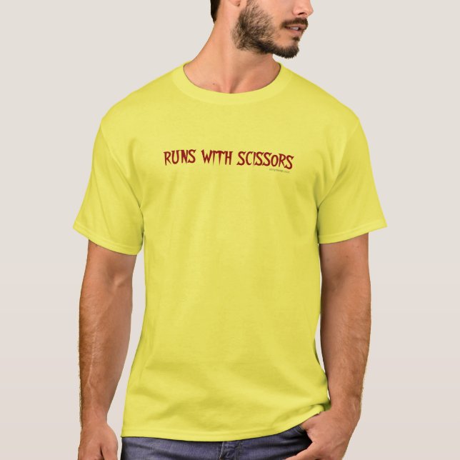 Runs with scissors T-Shirt (Front)