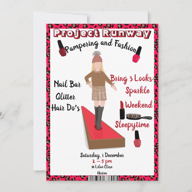 Runway Fashion and Model Catwalk Party Invitation (Front)