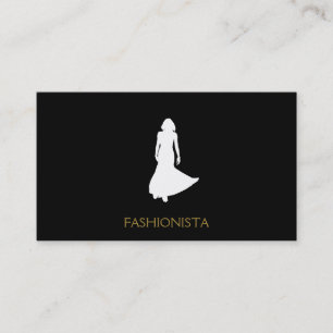 Runway Model Black Background Business Card