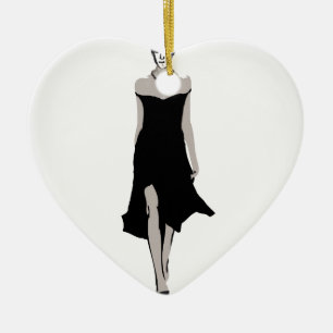 Runway model in designer outfit ceramic ornament