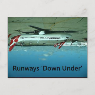 Runways Downunder Postcard - Flat Earth Meme