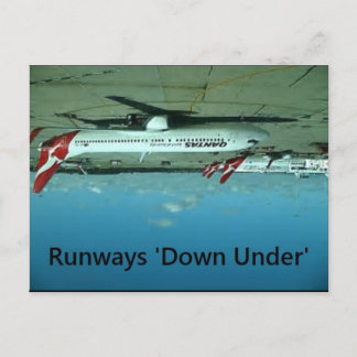 Runways Downunder Postcard - Flat Earth Meme