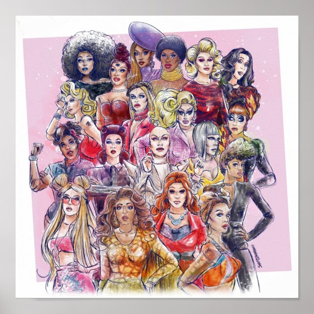 RuPauls Drag Race All Winners Poster (Front)