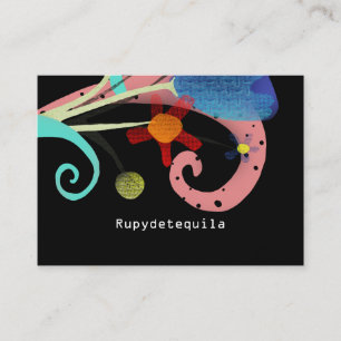 Rupydetequila Cute Flora Black Business Card