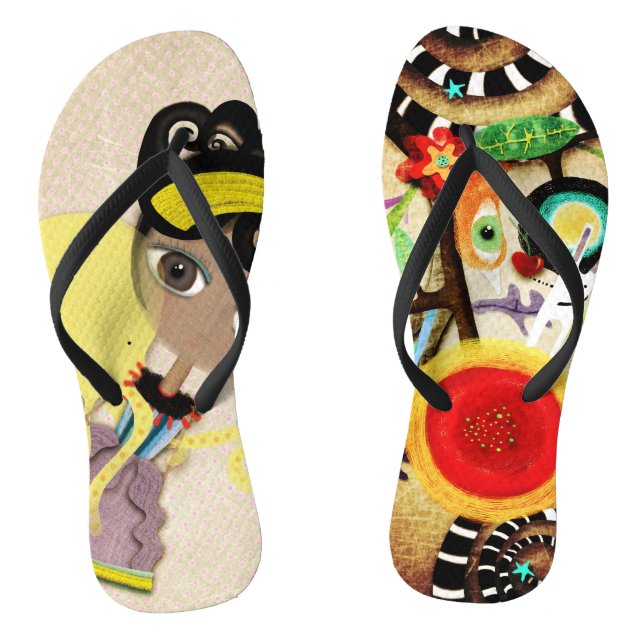Rupydetequila Shoe Original Illustrations Thongs (Footbed)