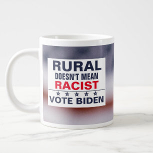 Rural Anti-Racism Pro-Kamala Harris Vote Blue Flag Large Coffee Mug
