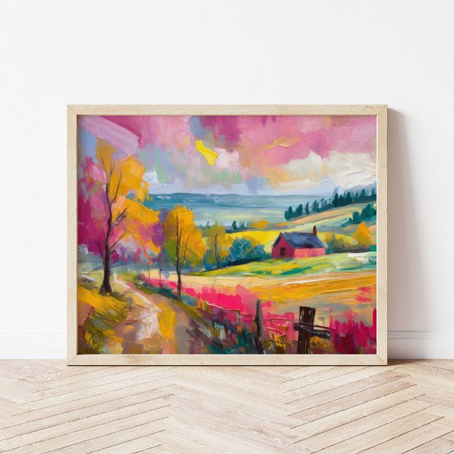 Rural Autumn Landscape Modern Abstract Art Poster (Creator Uploaded)