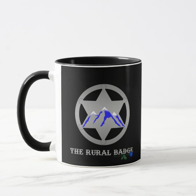 Rural Badge Mug Black Handle (Left)