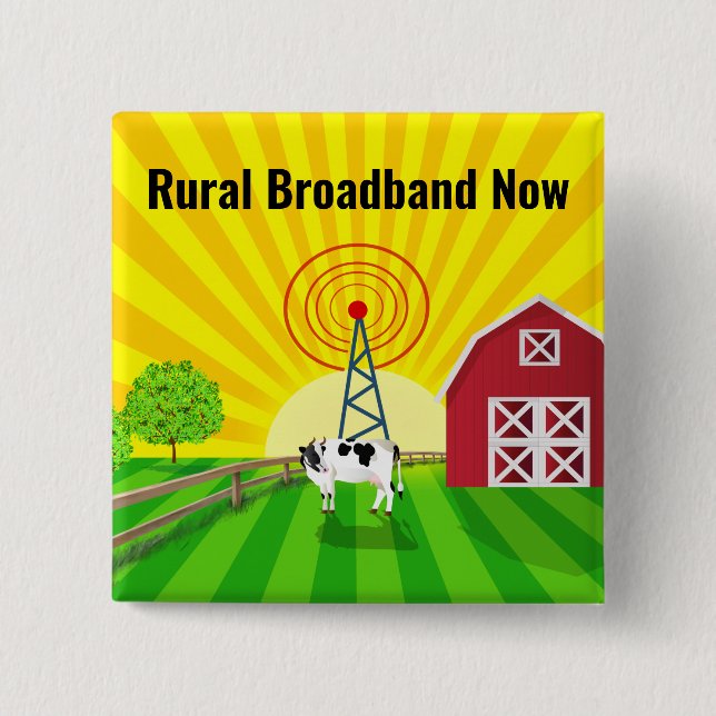 Rural Broadband Now 15 Cm Square Badge (Front)