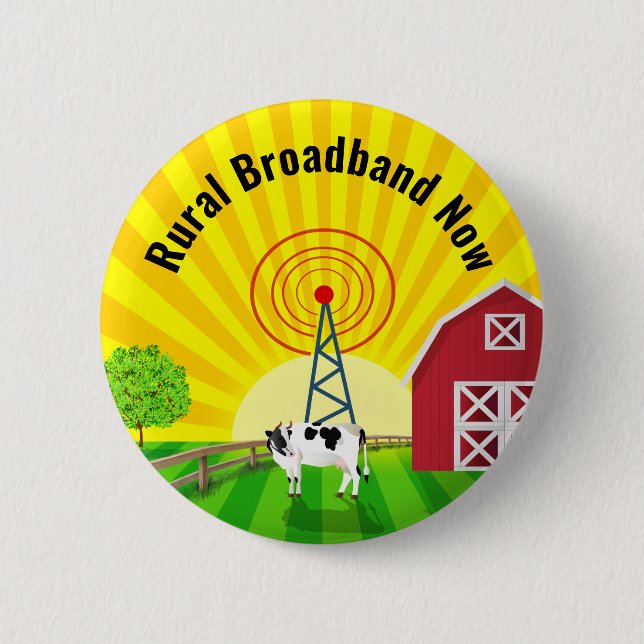 Rural Broadband Now 6 Cm Round Badge (Front)