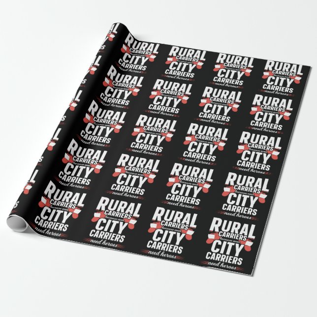 Rural Carriers Funny Mailman Delivery Wrapping Paper (Unrolled)