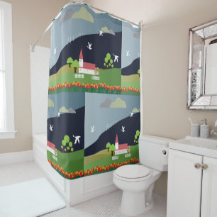 Rural Church Shower Curtain