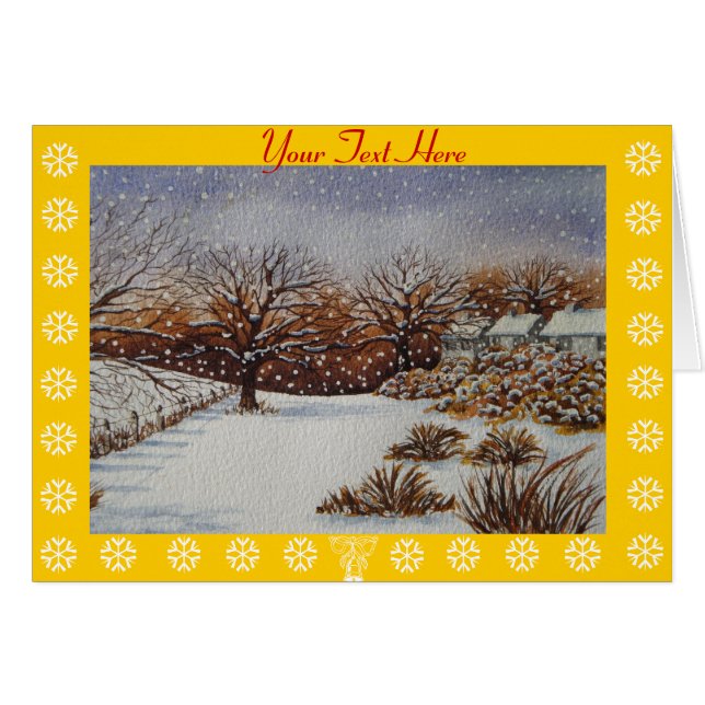 rural cottages snow scene at christmas (Front Horizontal)