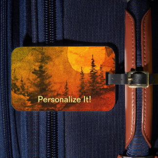 Rural country landscape luggage tag