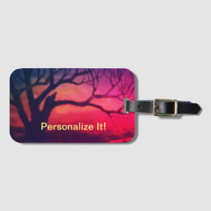 Rural country landscape luggage tag