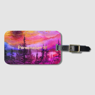 Rural country landscape luggage tag