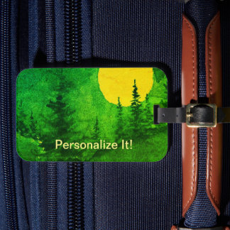 Rural country landscape luggage tag