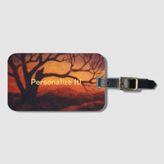 Rural country landscape luggage tag