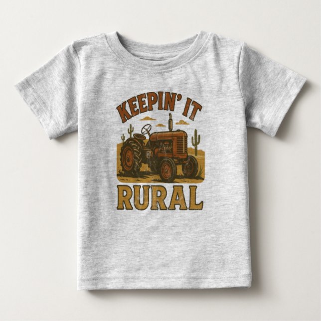 Rural Country Tractor Baby T-Shirt (Front)