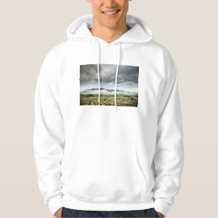 Rural Crop Fields Under Cloudy Sky Hoodie