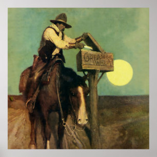 “Rural Delivery” Western Art by NC Wyeth Poster
