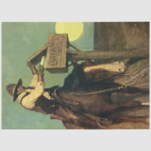 “Rural Delivery” Western Art by NC Wyeth Tissue Paper